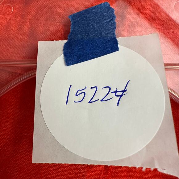 Sari I Womens Linen Top Size XL Orange Boho Artsy Vibrant Pintuck Statement - Picture 7 of 7